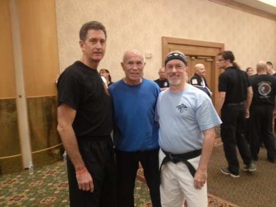 Me (right) with GM Superfoot Wallace (center)  and Master Ramon Voils